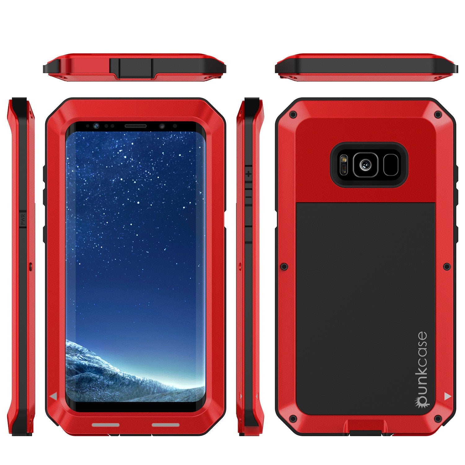 Galaxy S8  Case, PUNKcase Metallic Red Shockproof  Slim Metal Armor Case - PunkCase NZ