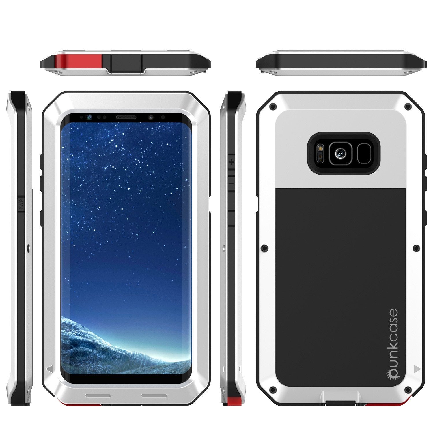 Galaxy Note 8  Case, PUNKcase Metallic White Shockproof  Slim Metal Armor Case - PunkCase NZ