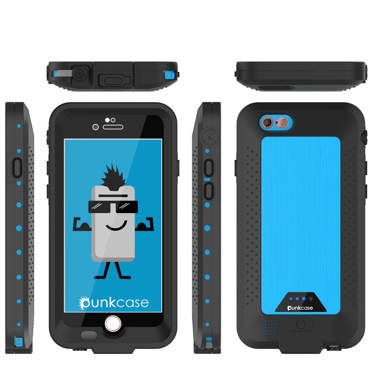 PunkJuice iPhone 6/6s Battery Case Light Blue Waterproof Power Juice Bank w/ 2750mAh  | Fastcharging - PunkCase NZ