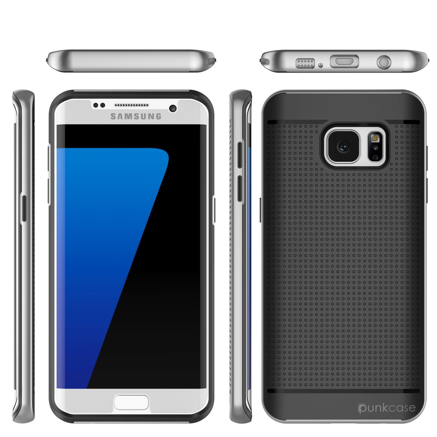 Galaxy S7 Edge Case, PunkCase STEALTH Grey Series Hybrid 3-Piece Shockproof Dual Layer Cover - PunkCase NZ