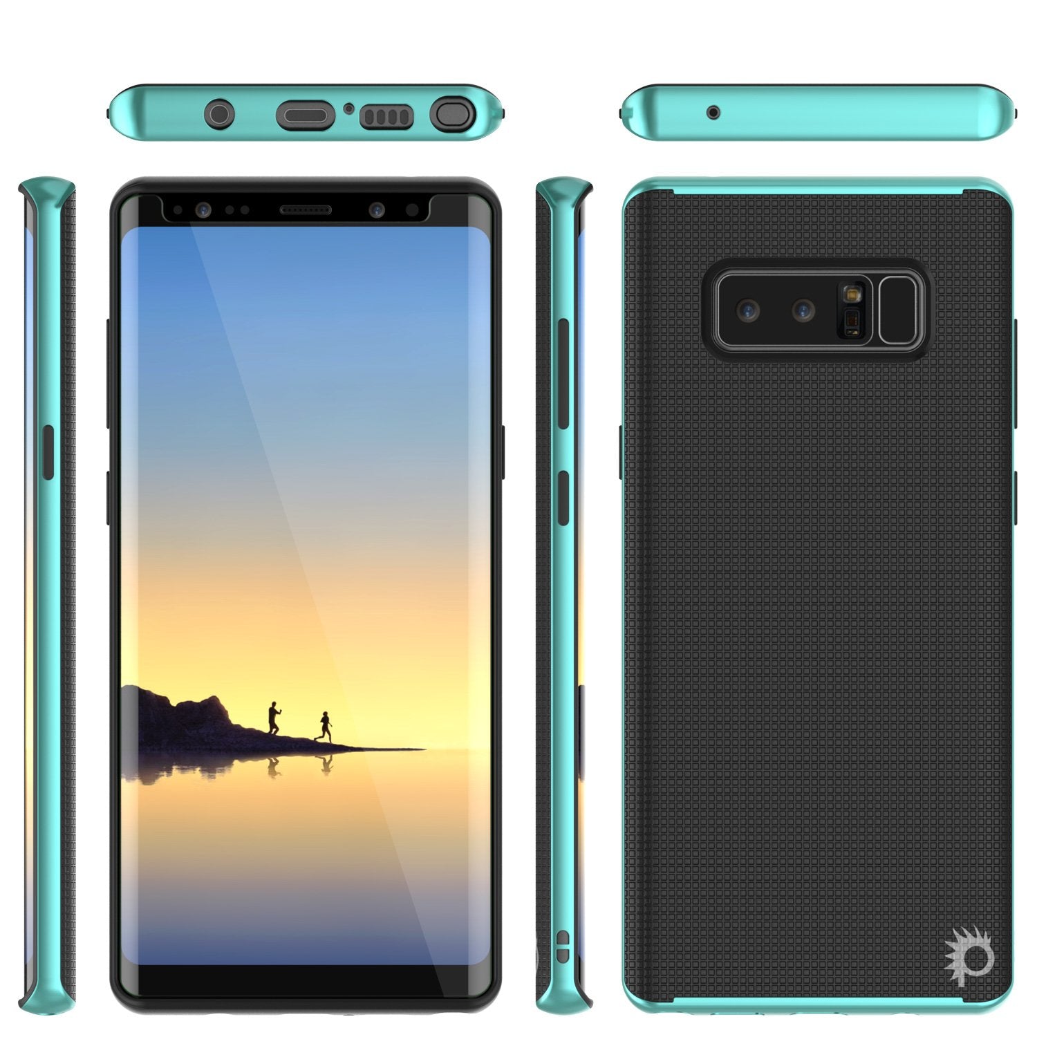 Galaxy Note 8 Case, PunkCase [Stealth Series] Hybrid 3-Piece Shockproof Dual Layer Cover [Non-Slip] [Soft TPU + PC Bumper] with PUNKSHIELD Screen Protector for Samsung Note 8 [Teal] - PunkCase NZ
