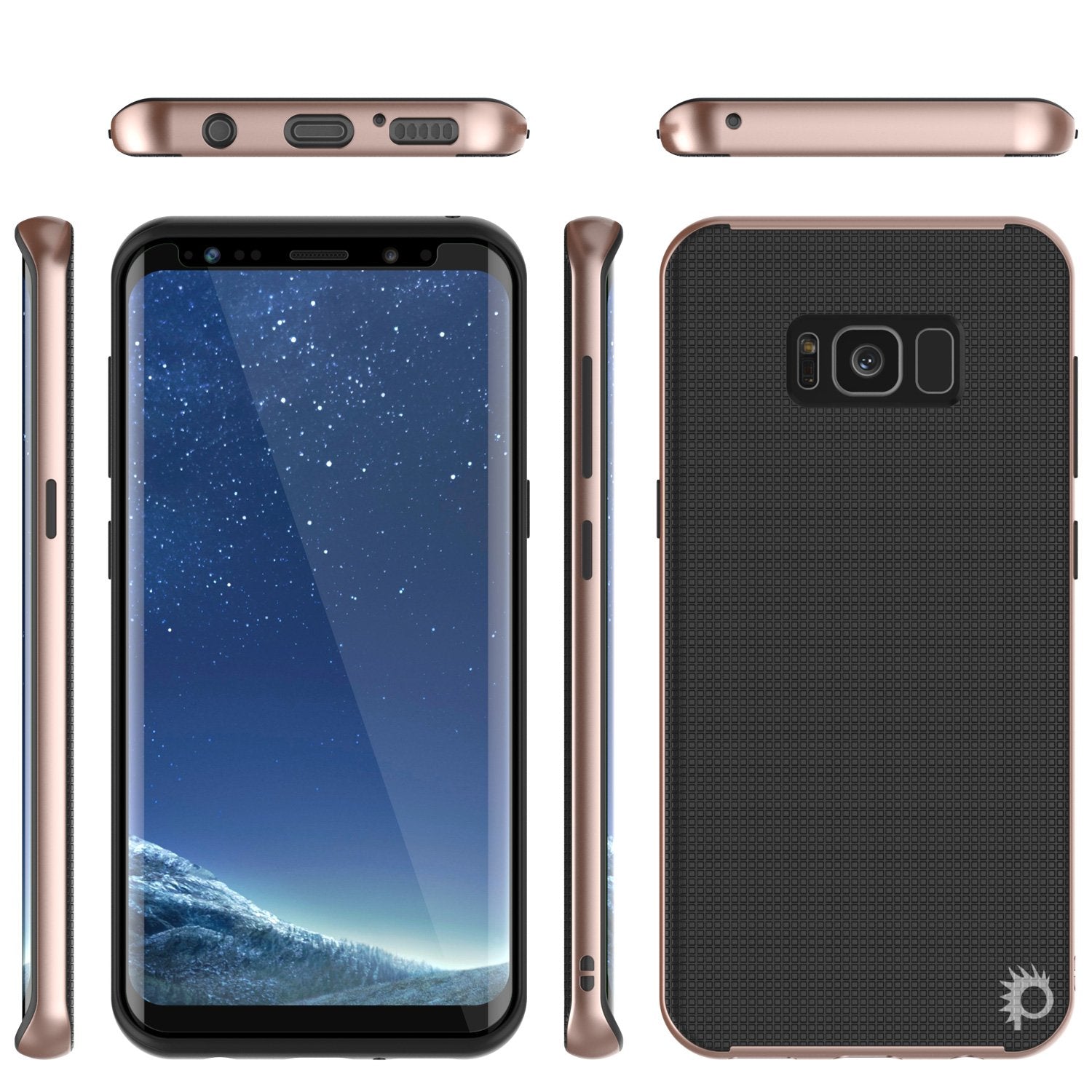 Galaxy S8 Case, PunkCase [Stealth Series] Hybrid 3-Piece Shockproof Dual Layer Cover [Non-Slip] [Soft TPU + PC Bumper] with PUNKSHIELD Screen Protector for Samsung S8 Edge [Rose Gold] - PunkCase NZ
