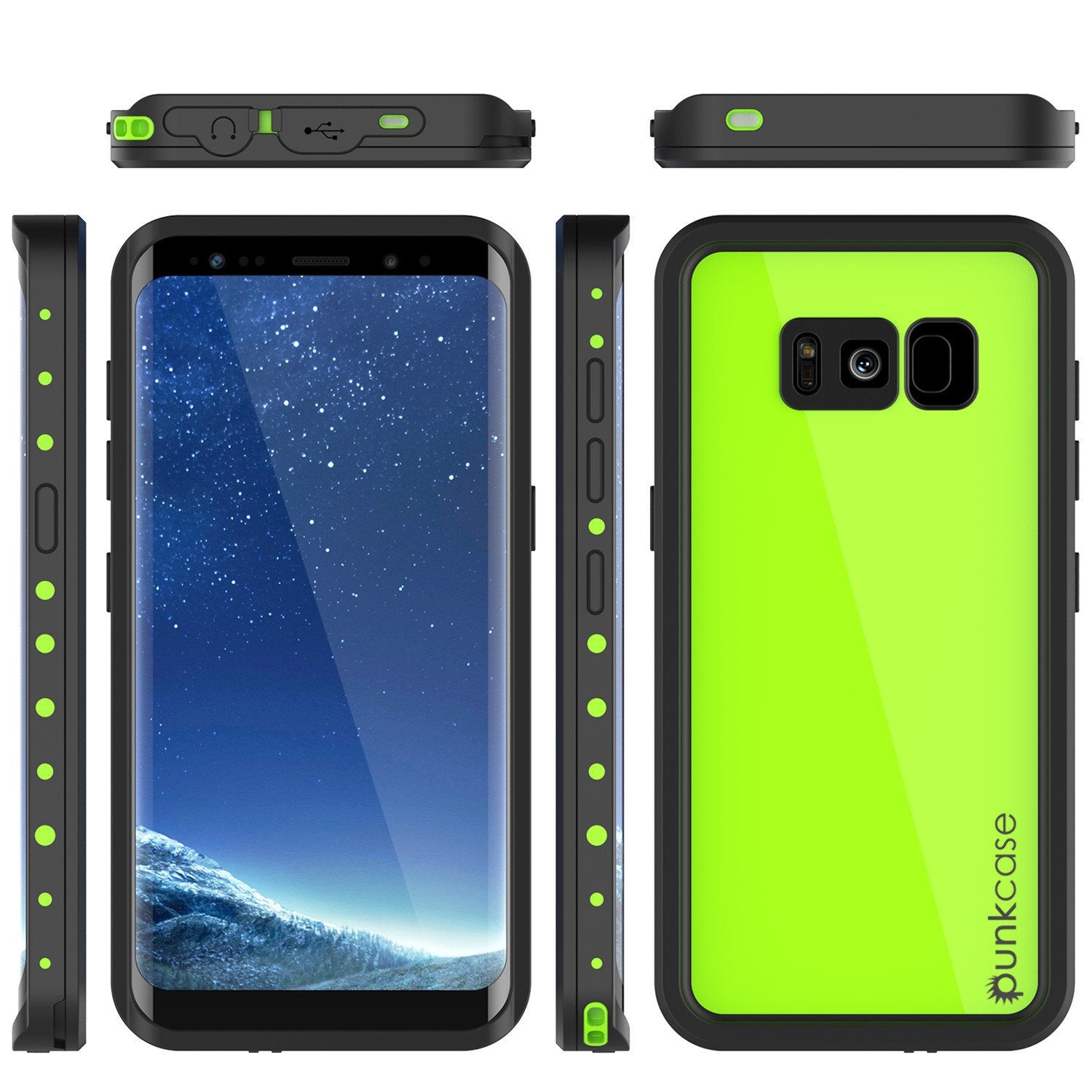 Galaxy S8 Plus Waterproof Case PunkCase StudStar Light Green Thin 6.6ft Underwater IP68 ShockProof - PunkCase NZ