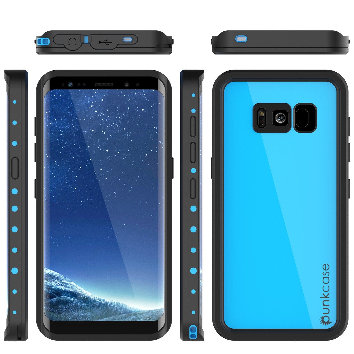 Galaxy S8 Plus Waterproof Case PunkCase StudStar Light Blue Thin 6.6ft Underwater IP68 ShockProof - PunkCase NZ