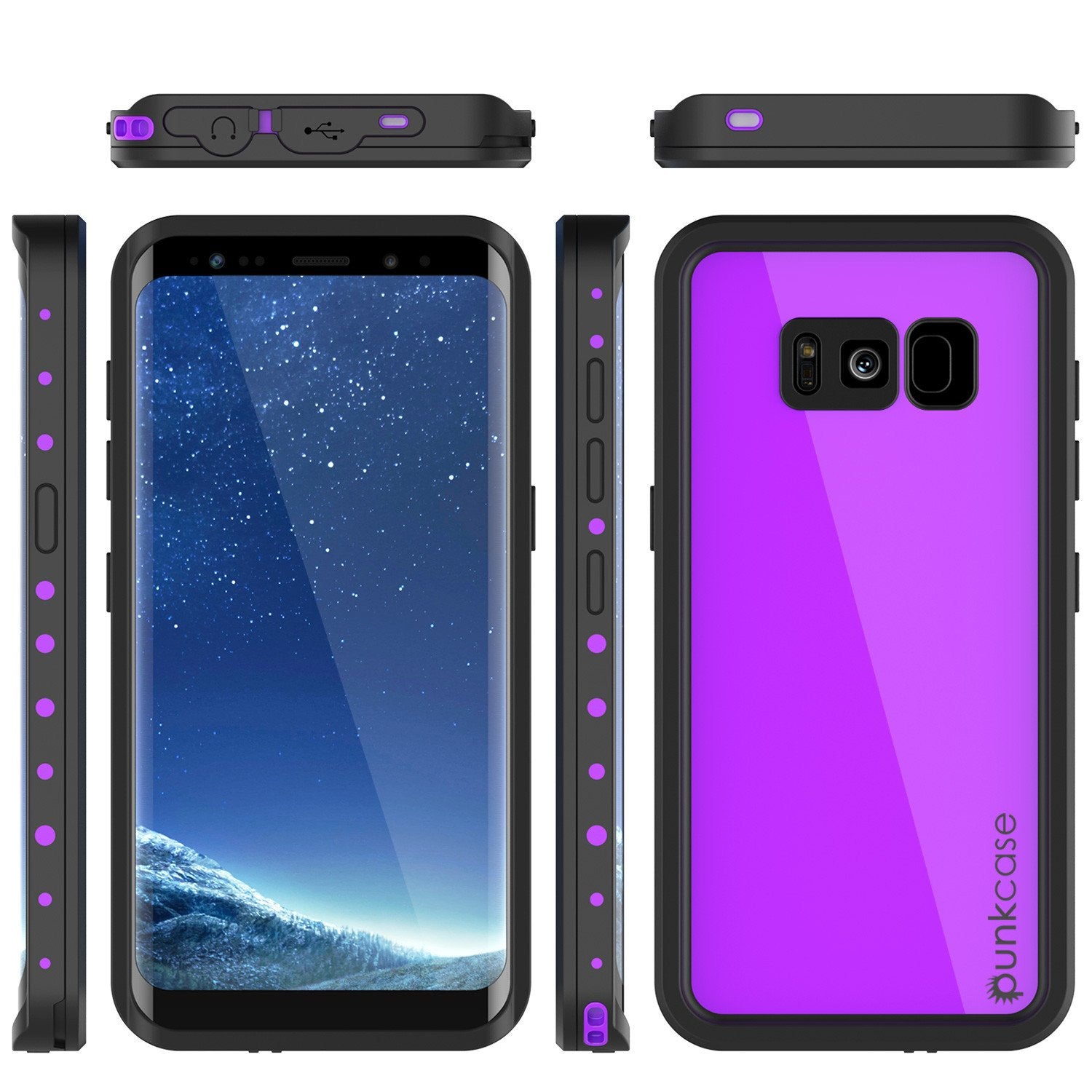 Galaxy S8 Waterproof Case PunkCase StudStar Purple Thin 6.6ft Underwater IP68 Shock/Snow Proof - PunkCase NZ