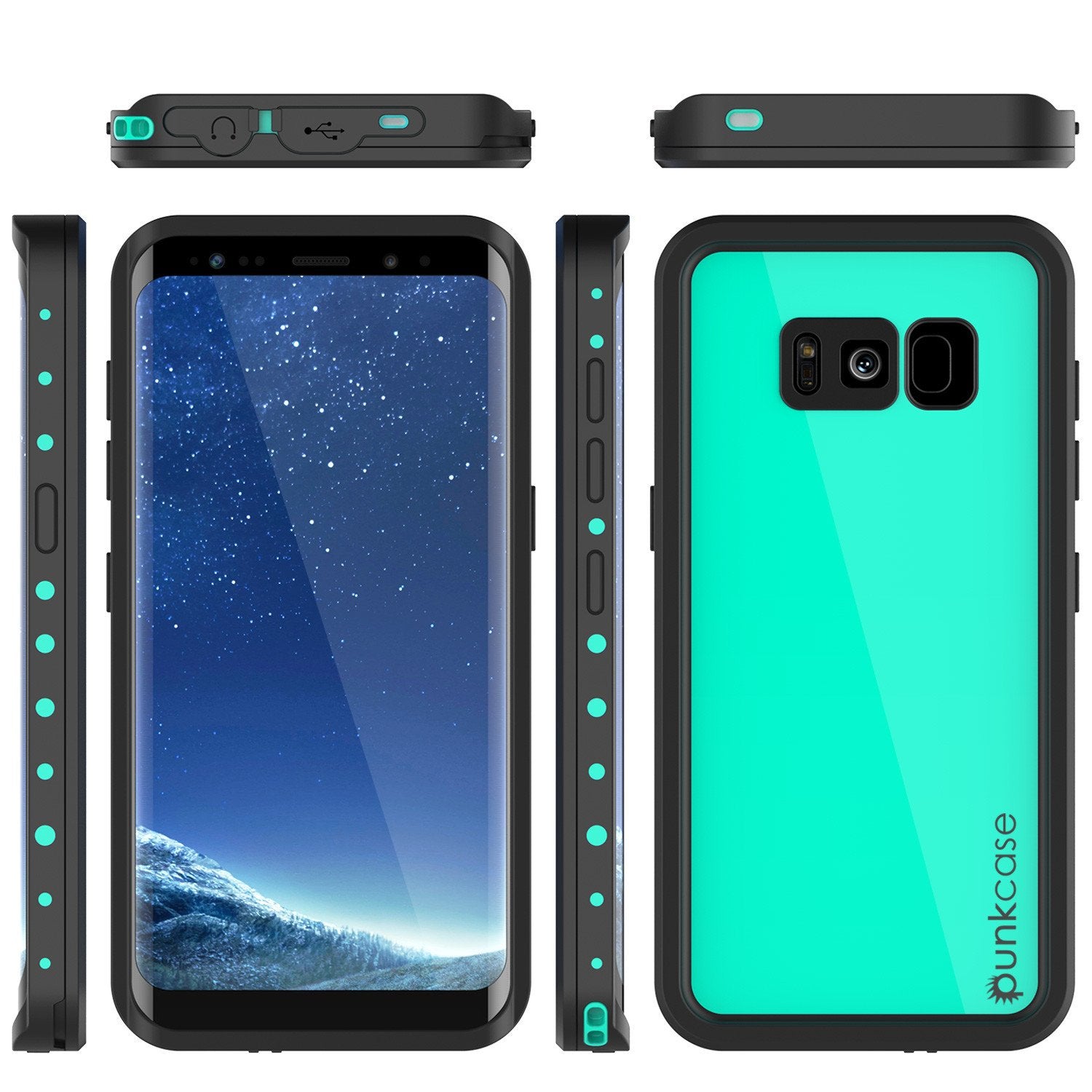 Galaxy S8 Plus Waterproof Case PunkCase StudStar Teal Thin 6.6ft Underwater IP68 Shock/Snow Proof - PunkCase NZ