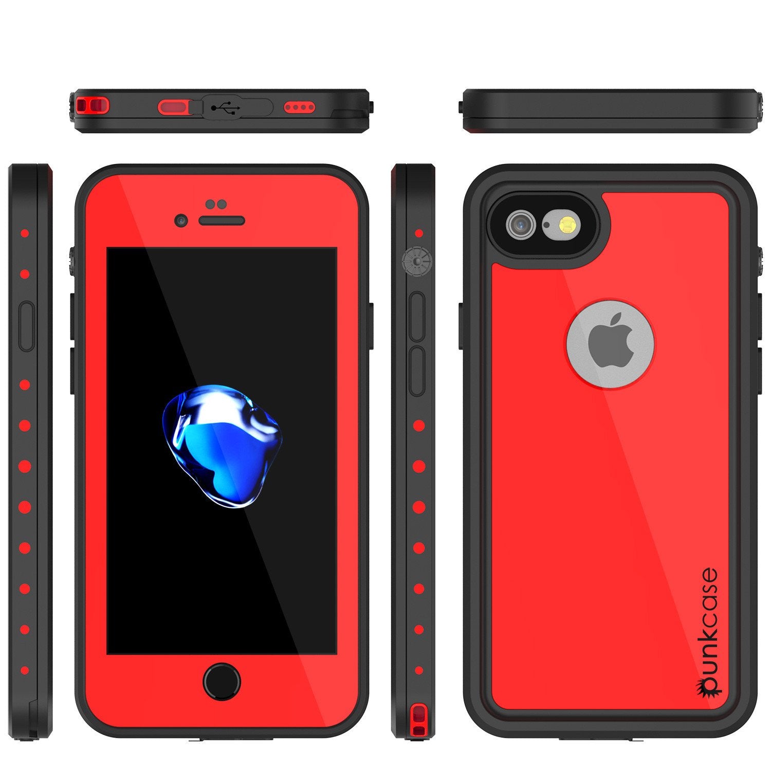 iPhone 7 Waterproof IP68 Case, Punkcase [Red] [StudStar Series] [Slim Fit] [Dirtproof] [Snowproof] - PunkCase NZ