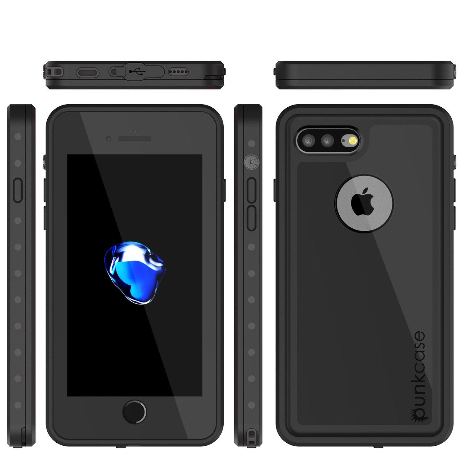iPhone 7+ Plus Waterproof IP68 Case, Punkcase [Black] [StudStar Series] [Slim Fit] [Dirtproof] - PunkCase NZ