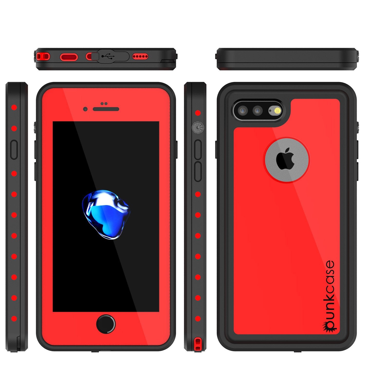 iPhone 7+ Plus Waterproof IP68 Case, Punkcase [Red] [StudStar Series] [Slim Fit] [Dirtproof] - PunkCase NZ
