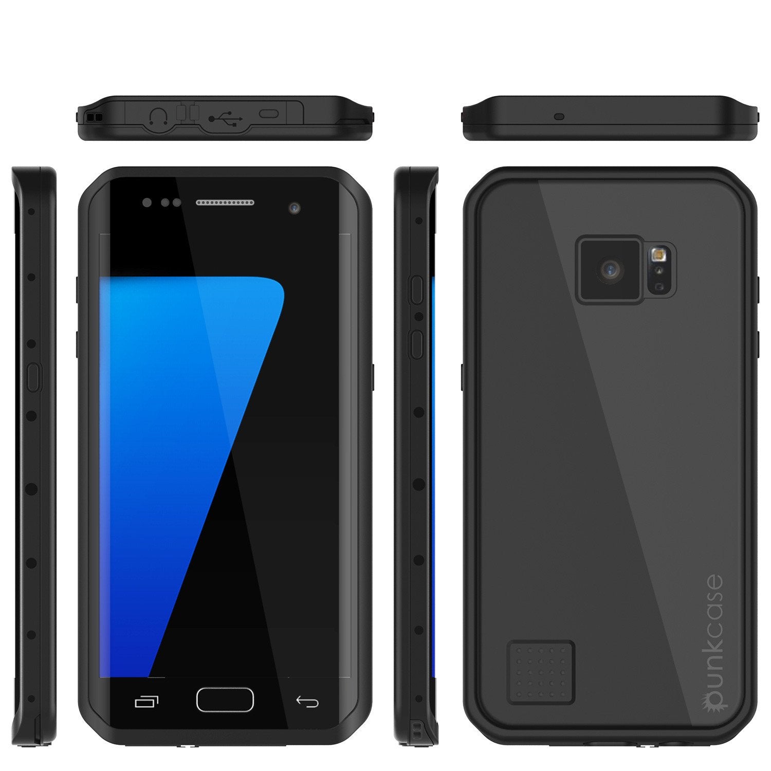 Galaxy S7 EDGE Waterproof Case PunkCase StudStar Black Thin 6.6ft Underwater IP68 Shock/Snow Proof - PunkCase NZ