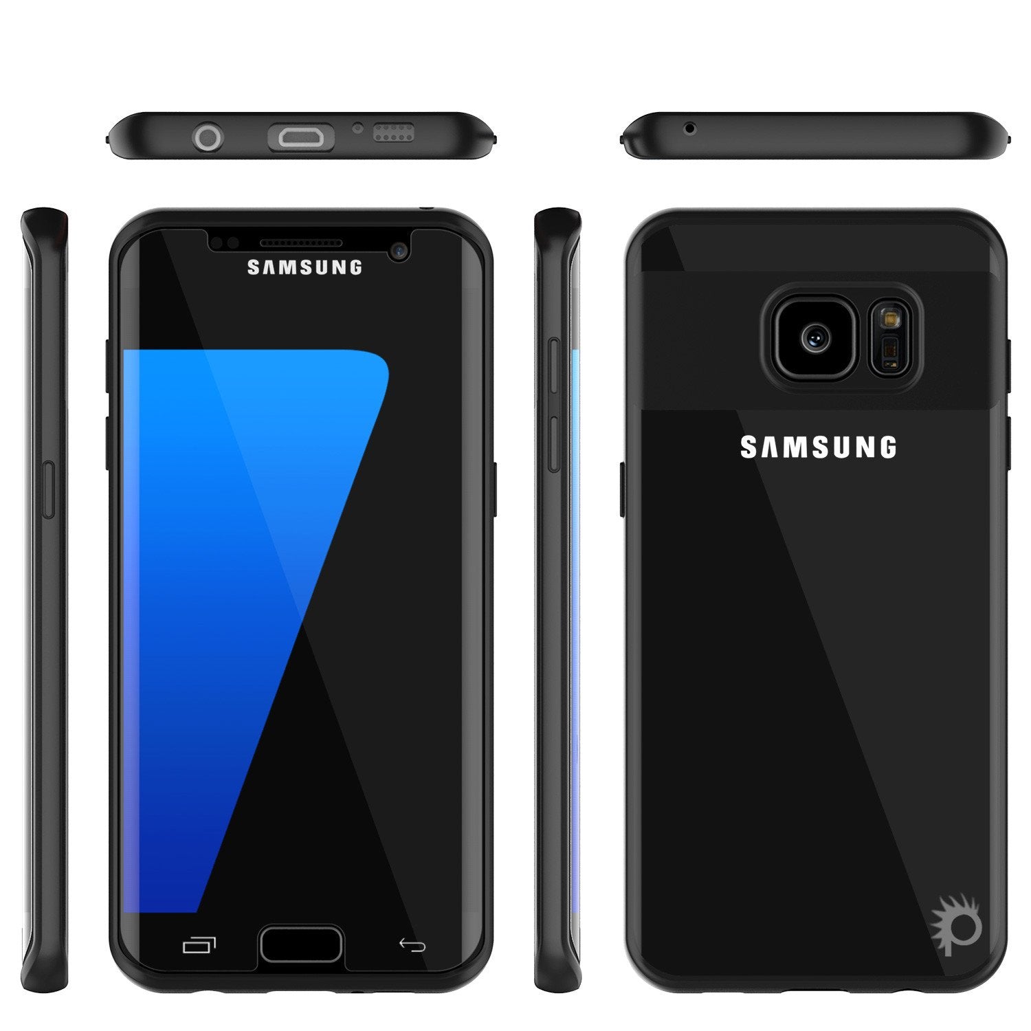 Galaxy S7 Edge Case [MASK Series] [BLACK] Full Body Hybrid Dual Layer TPU Cover W/ Protective PUNKSHIELD Screen Protector - PunkCase NZ