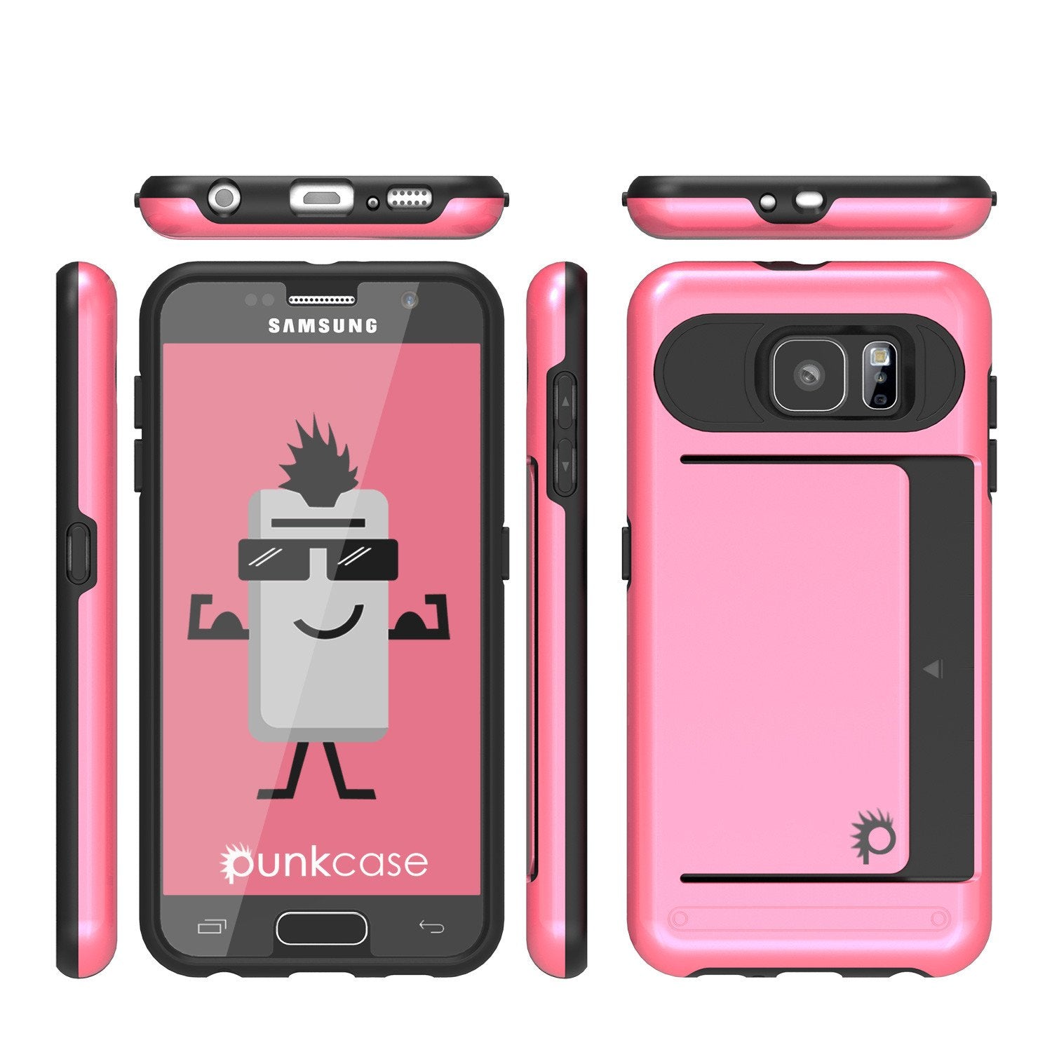 Galaxy s6 Case PunkCase CLUTCH Pink Series Slim Armor Soft Cover Case w/ Tempered Glass - PunkCase NZ