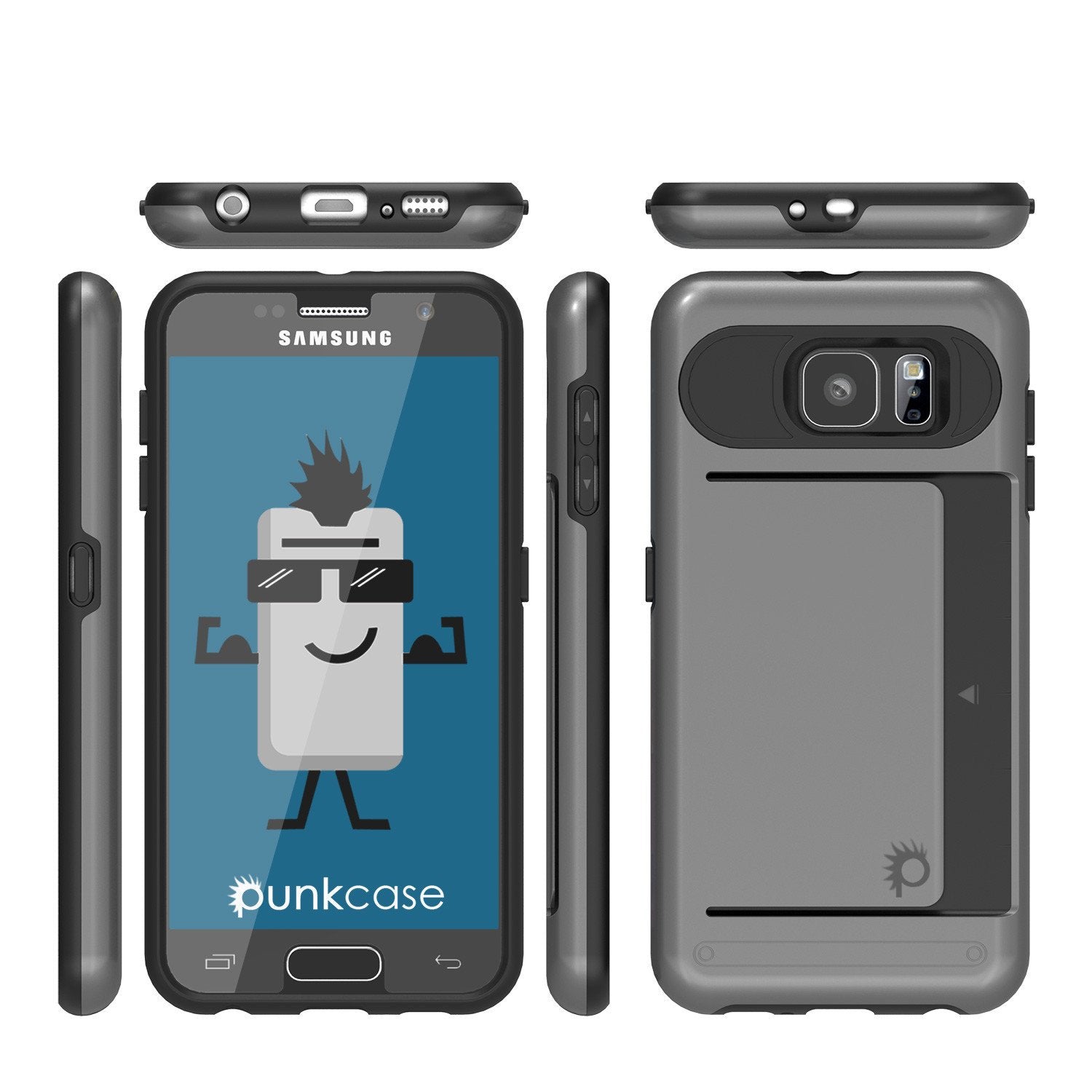 Galaxy S6 EDGE Plus Case PunkCase CLUTCH Grey Series Slim Armor Soft Cover Case w/ Screen Protector - PunkCase NZ