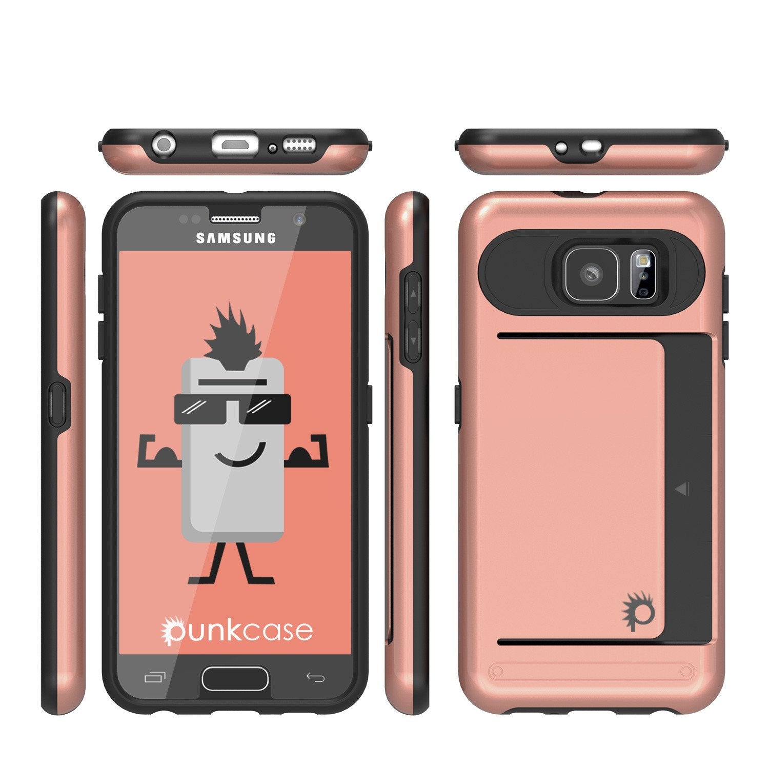 Galaxy s6 Case PunkCase CLUTCH Rose Gold Series Slim Armor Soft Cover Case w/ Tempered Glass - PunkCase NZ