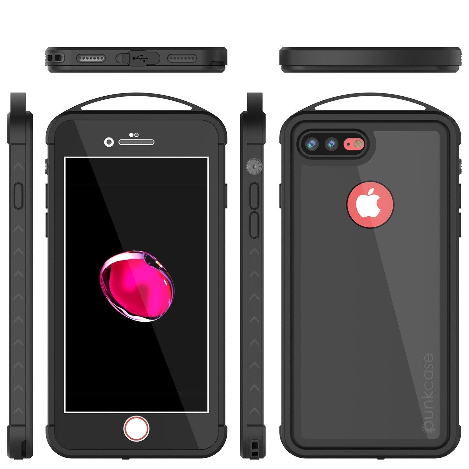 iPhone 8+ Plus Waterproof Case, Punkcase ALPINE Series, Black | Heavy Duty Armor Cover - PunkCase NZ