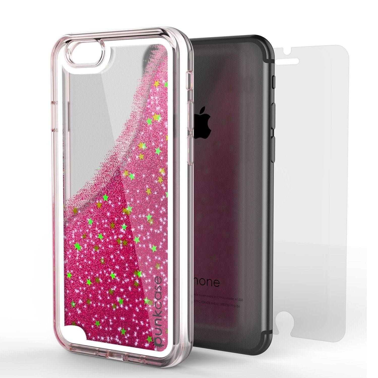 iPhone 8 Case, PunkCase LIQUID Pink Series, Protective Dual Layer Floating Glitter Cover - PunkCase NZ