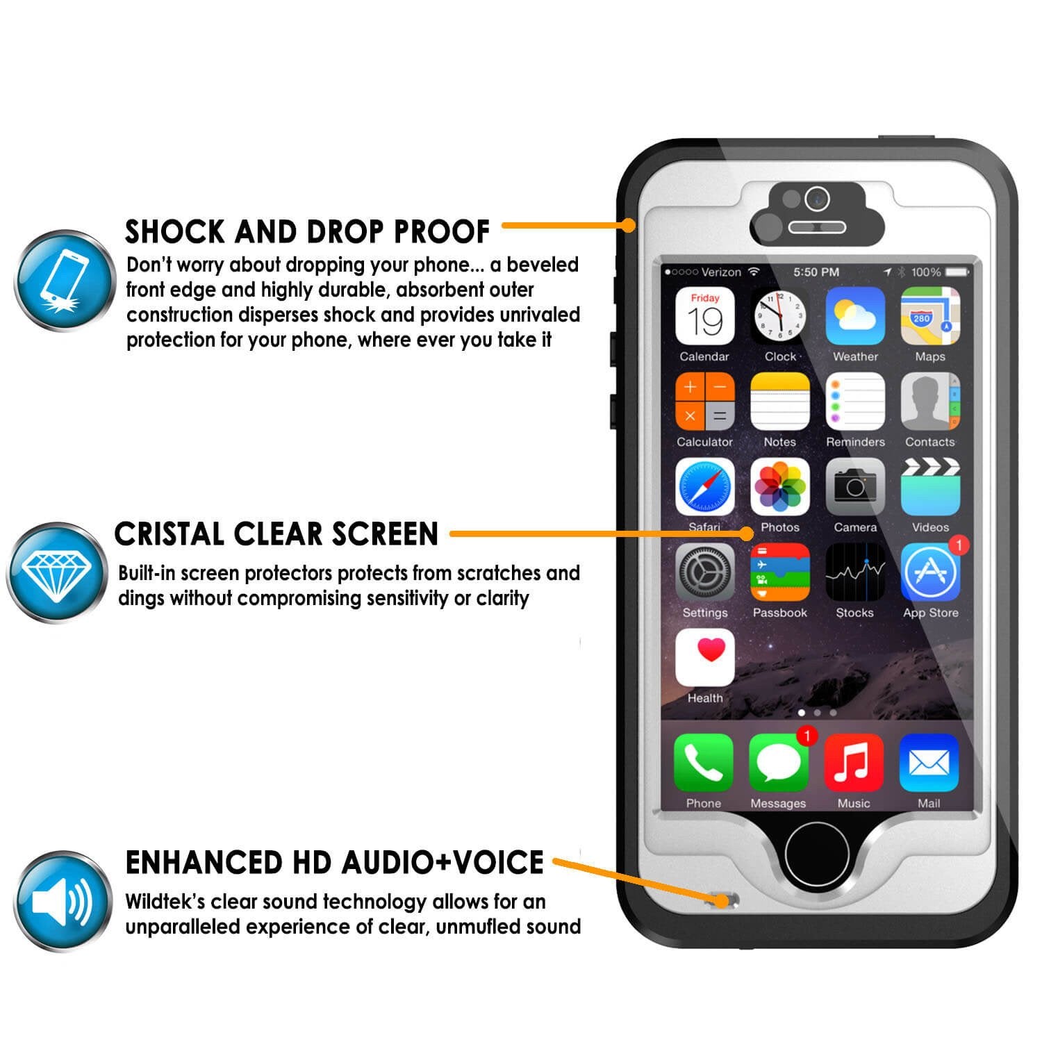 iPhone SE/5S/5 Waterproof Case, PunkCase StudStar White Shock/Dirt/Snow Proof | Lifetime Warranty - PunkCase NZ