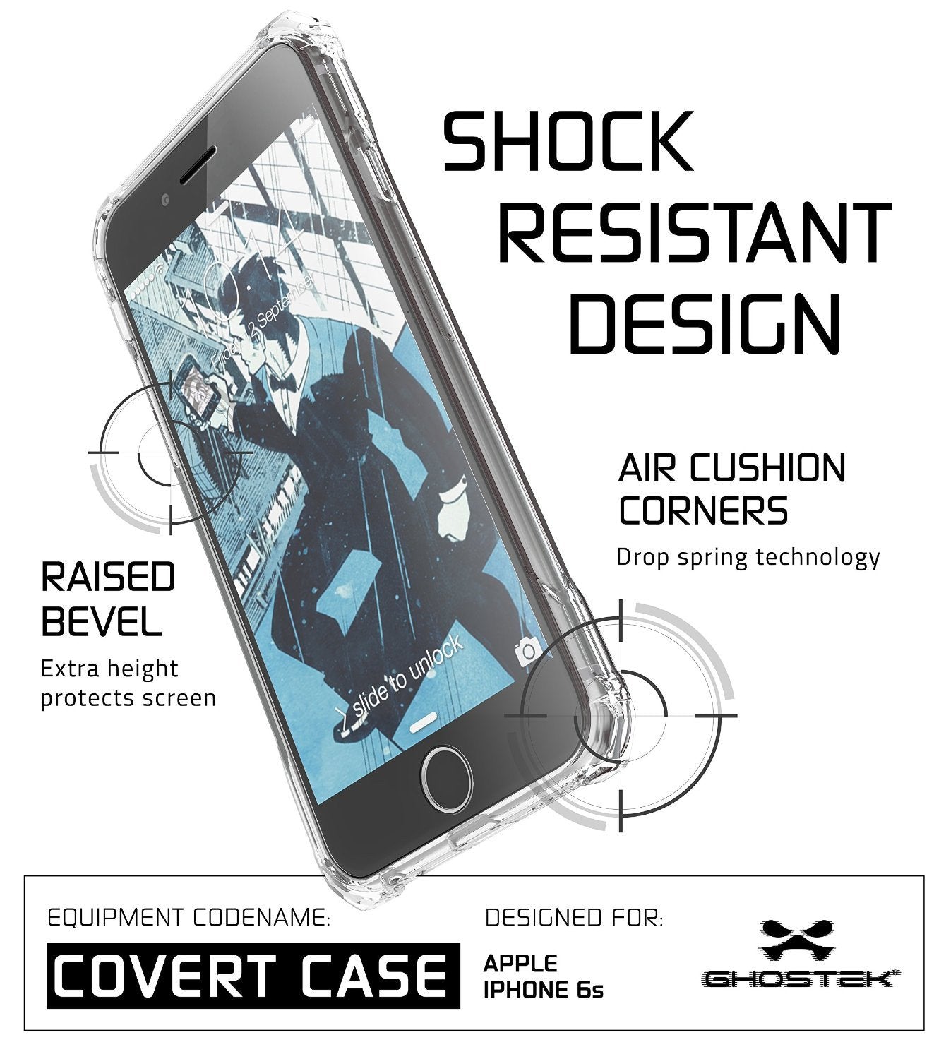 iPhone 6S Case, Ghostek® Covert Clear, Premium Impact Protective Armor | Lifetime Warranty Exchange - PunkCase NZ