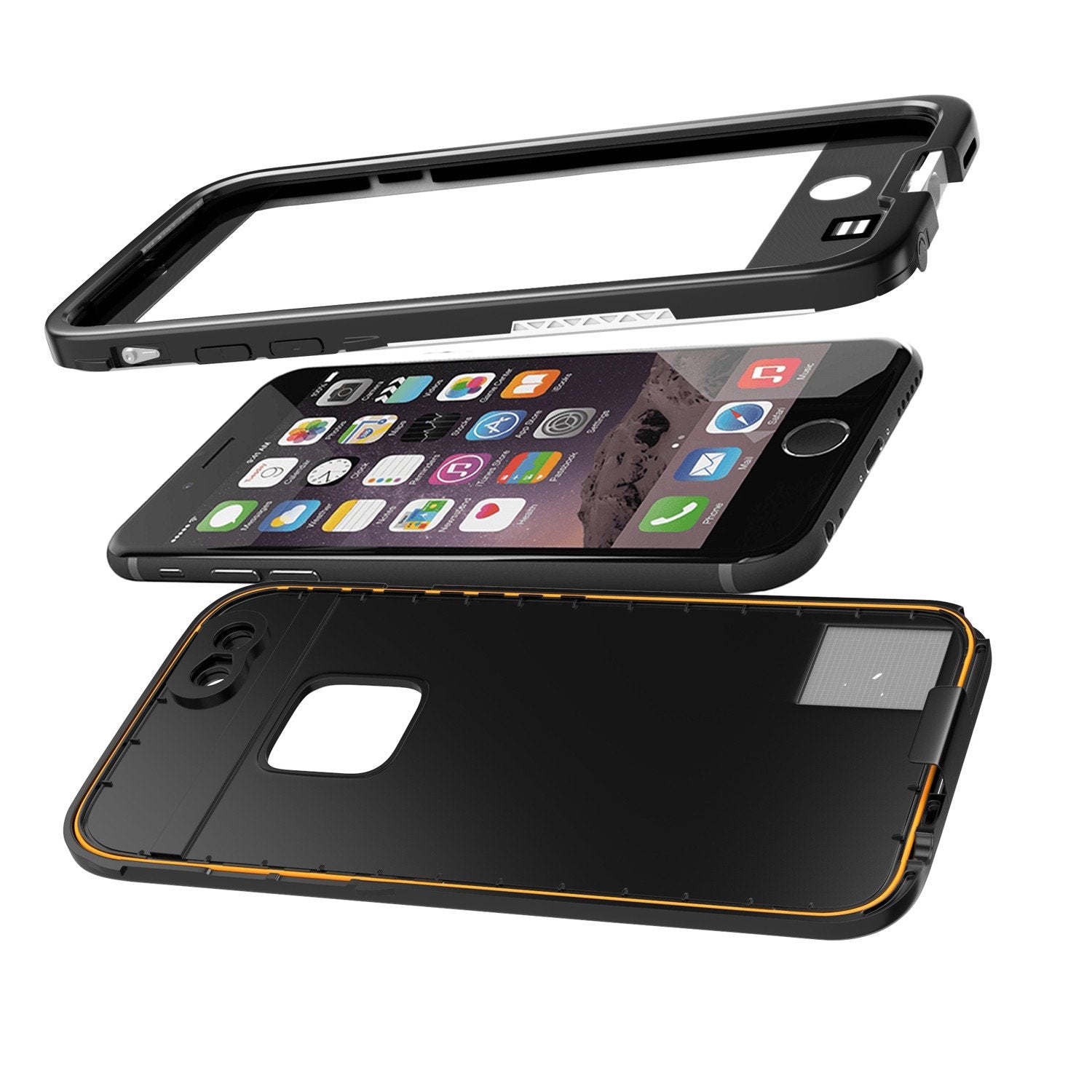 iPhone 6S+/6+ Plus Waterproof Case, Punkcase SpikeStar Black | Thin Fit 6.6ft Underwater IP68 - PunkCase NZ
