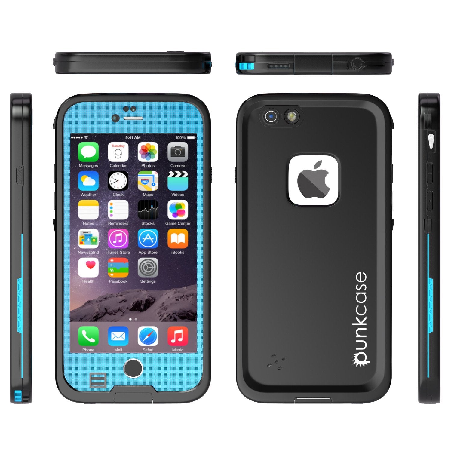 iPhone 6S+/6+ Plus Waterproof Case, Punkcase SpikeStar Light Blue | Thin Fit 6.6ft Underwater IP68 - PunkCase NZ