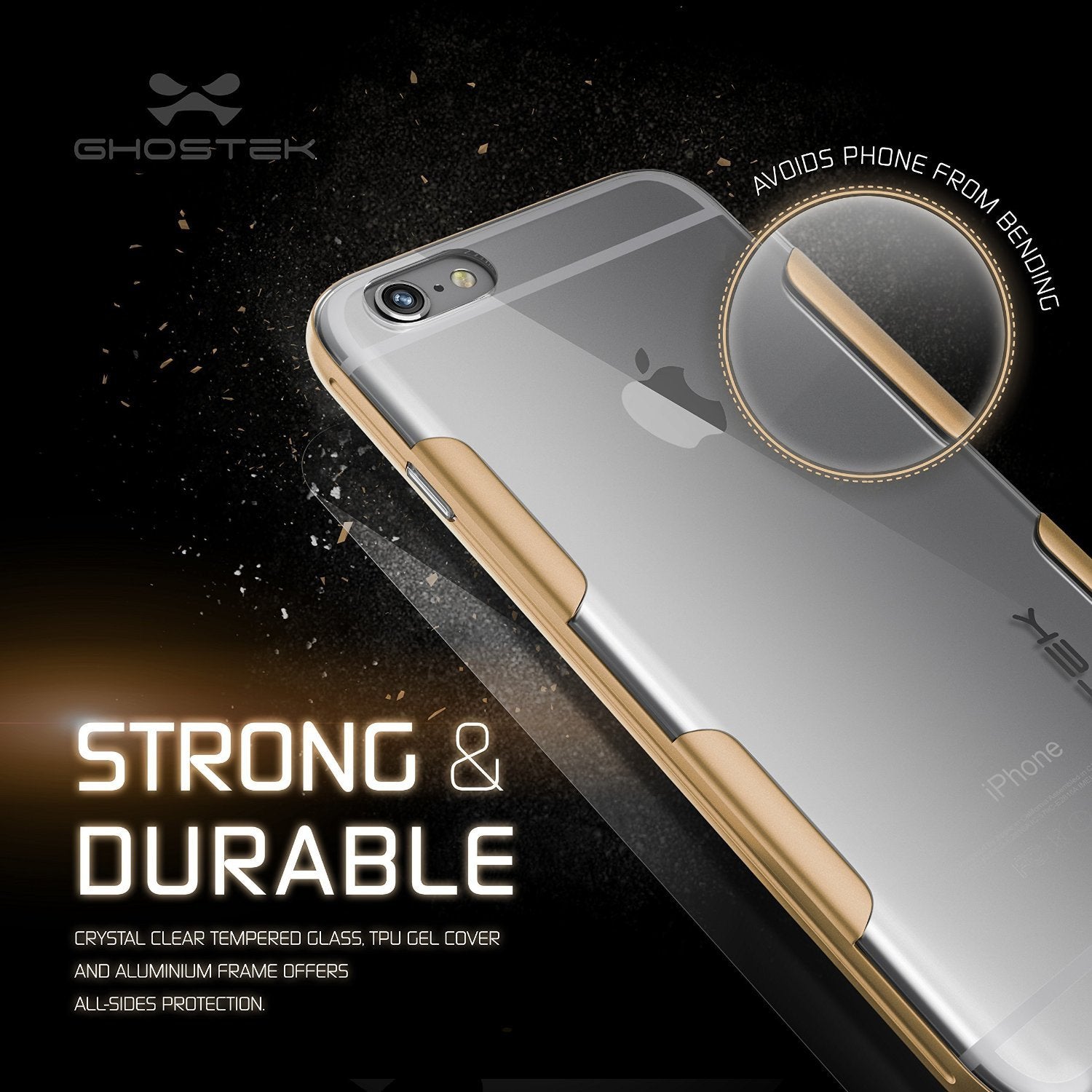 iPhone 6s Plus Case Gold Ghostek Cloak, Slim Protective Armor w/ Tempered Glass | Lifetime Warranty - PunkCase NZ
