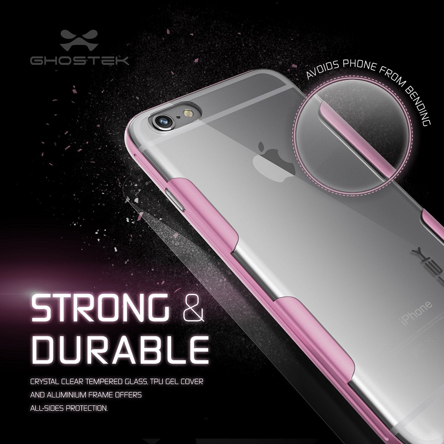 iPhone 6s Plus Case Pink Ghostek Cloak, Slim Protective Armor w/ Tempered Glass | Lifetime Warranty - PunkCase NZ