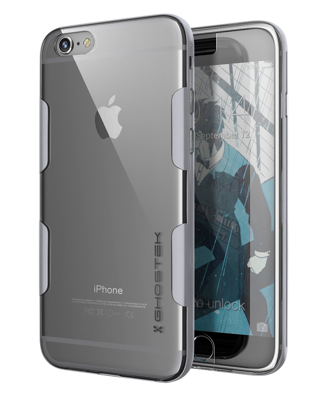 iPhone 6s Plus Case Silver Ghostek Cloak, Slim Protective w/ Tempered Glass | Lifetime Warranty