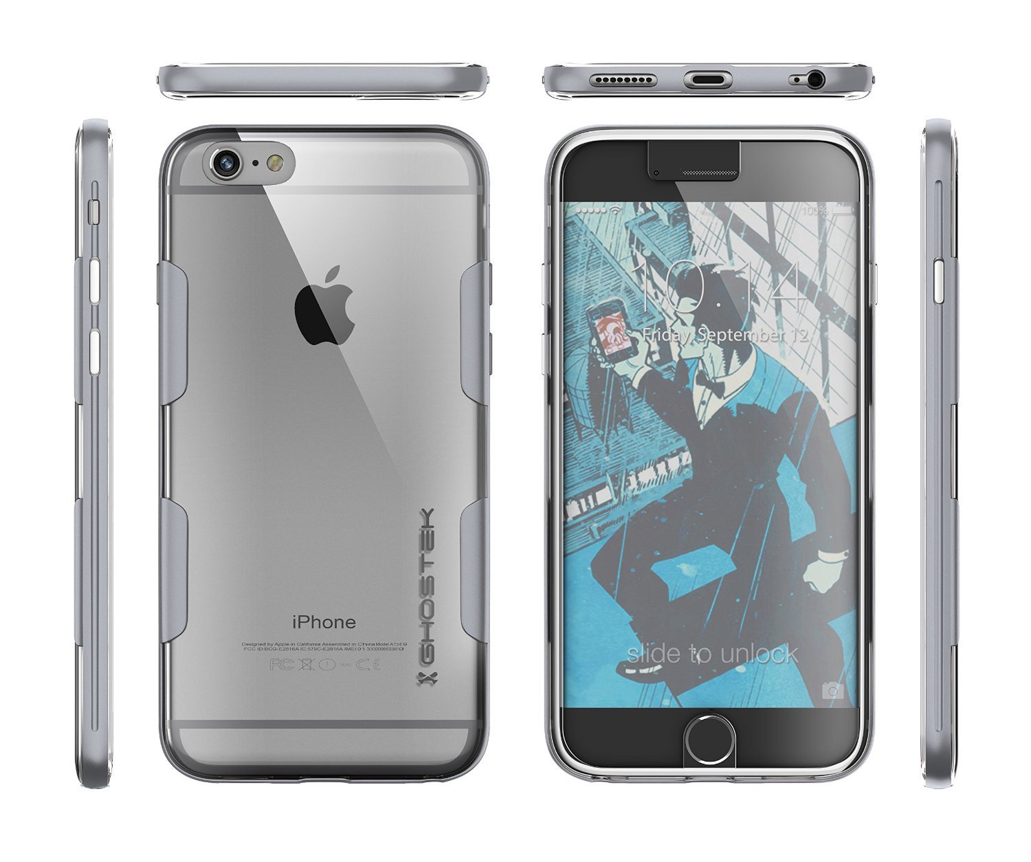 iPhone 6s Plus Case Silver Ghostek Cloak, Slim Protective w/ Tempered Glass | Lifetime Warranty - PunkCase NZ