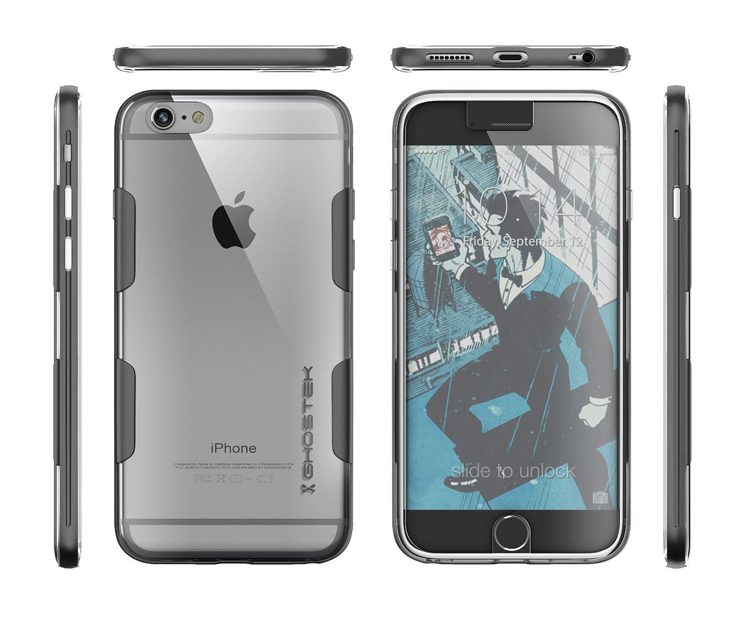 iPhone 6s Plus Case Space Grey Ghostek Cloak, Slim Protective w/ Tempered Glass | Lifetime Warranty - PunkCase NZ
