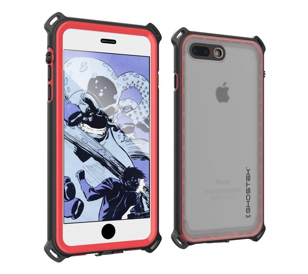 iPhone 7+ Plus Waterproof Case, Ghostek Nautical Series for iPhone 7+ Plus | Slim Underwater Protection | Adventure Duty | Swimming (Red) - PunkCase NZ