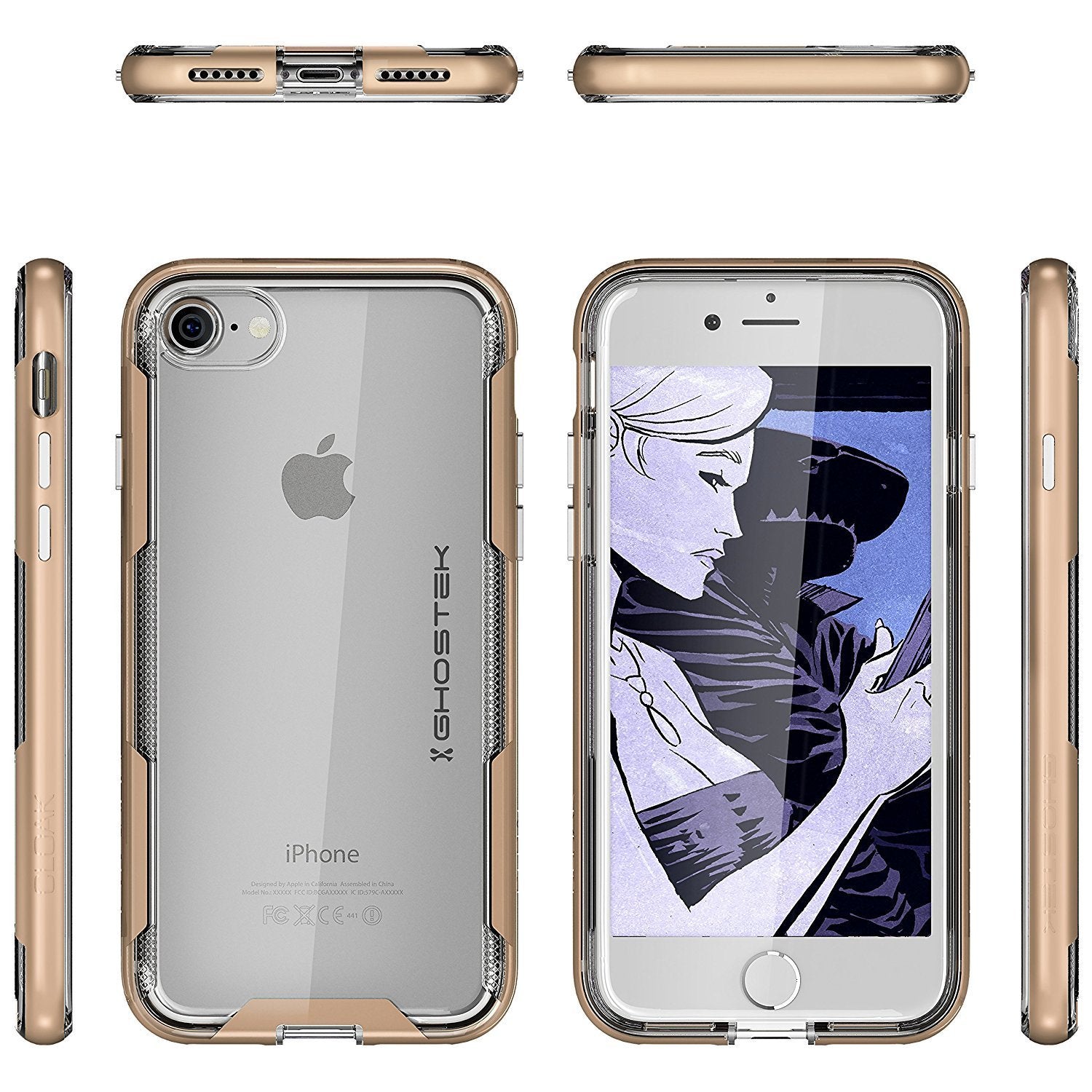 iPhone 8 Case, Ghostek Cloak 3 Series Case for iPhone 8 Case Clear Protective Case [GOLD] - PunkCase NZ