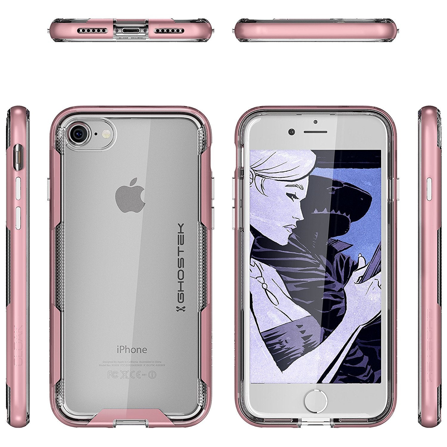 iPhone 7 Case, Ghostek Cloak 3 Series Case for iPhone 7 Case Clear Protective Case [Rose Pink] - PunkCase NZ