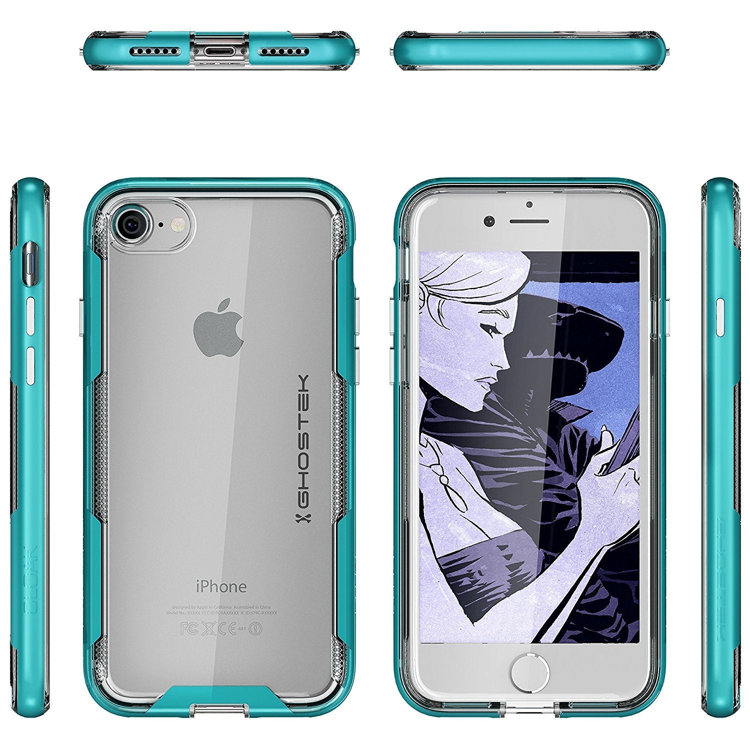 iPhone 8 Case, Ghostek Cloak 3 Series Case for iPhone 8 Case Clear Protective Case [TEAL] - PunkCase NZ