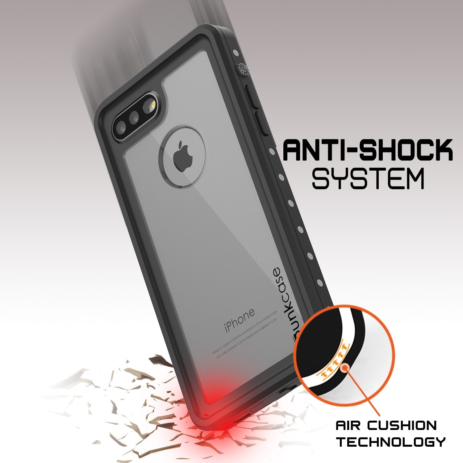iPhone 8+ Plus Waterproof IP68 Case, Punkcase [Clear] [StudStar Series] [Slim Fit] [Dirtproof] - PunkCase NZ