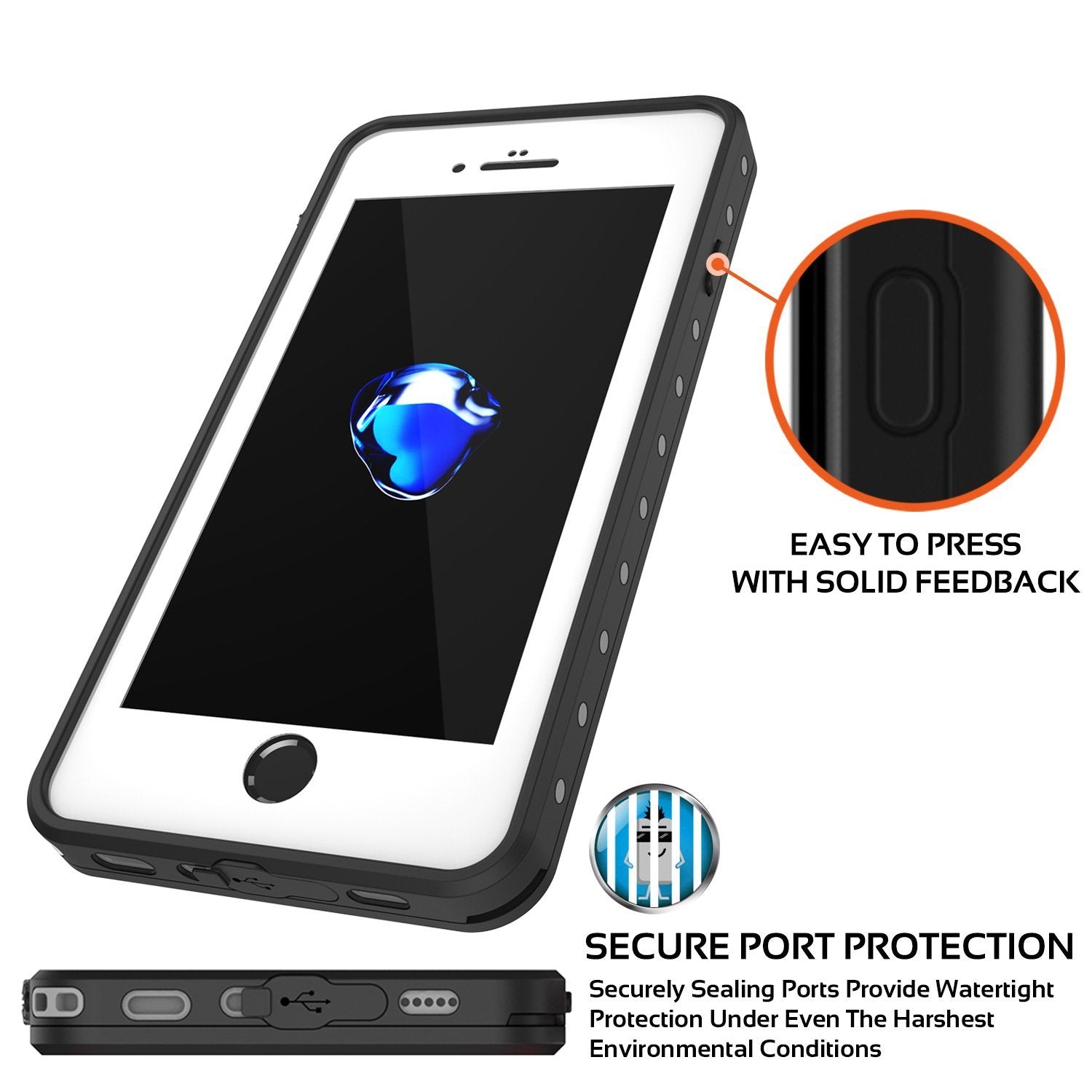 iPhone 8+ Plus Waterproof IP68 Case, Punkcase [Clear] [StudStar Series] [Slim Fit] [Dirtproof] - PunkCase NZ