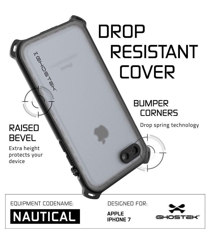 iPhone  8  Waterproof Case, Ghostek Nautical Series for iPhone  8  | Slim Underwater Protection | Ultra Fit | Swimming (Black) - PunkCase NZ