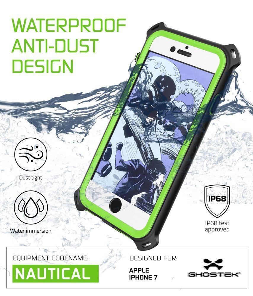 iPhone  8  Waterproof Case, Ghostek Nautical Series for iPhone  8  | Slim Underwater Protection| Adventure Duty | Ultra Fit | Swimming (Green) - PunkCase NZ