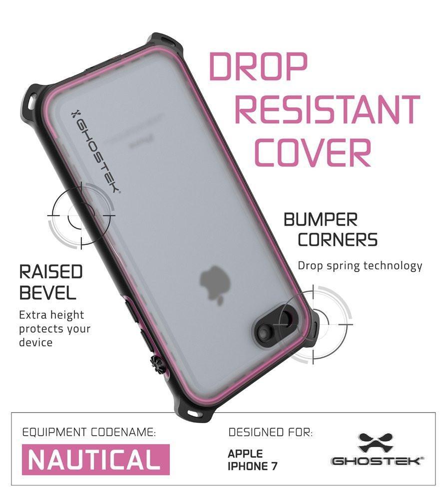 iPhone  8  Waterproof Case, Ghostek Nautical Series for iPhone  8  | Slim Underwater Protection | Adventure Duty | Ultra Fit | Swimming (Pink) - PunkCase NZ