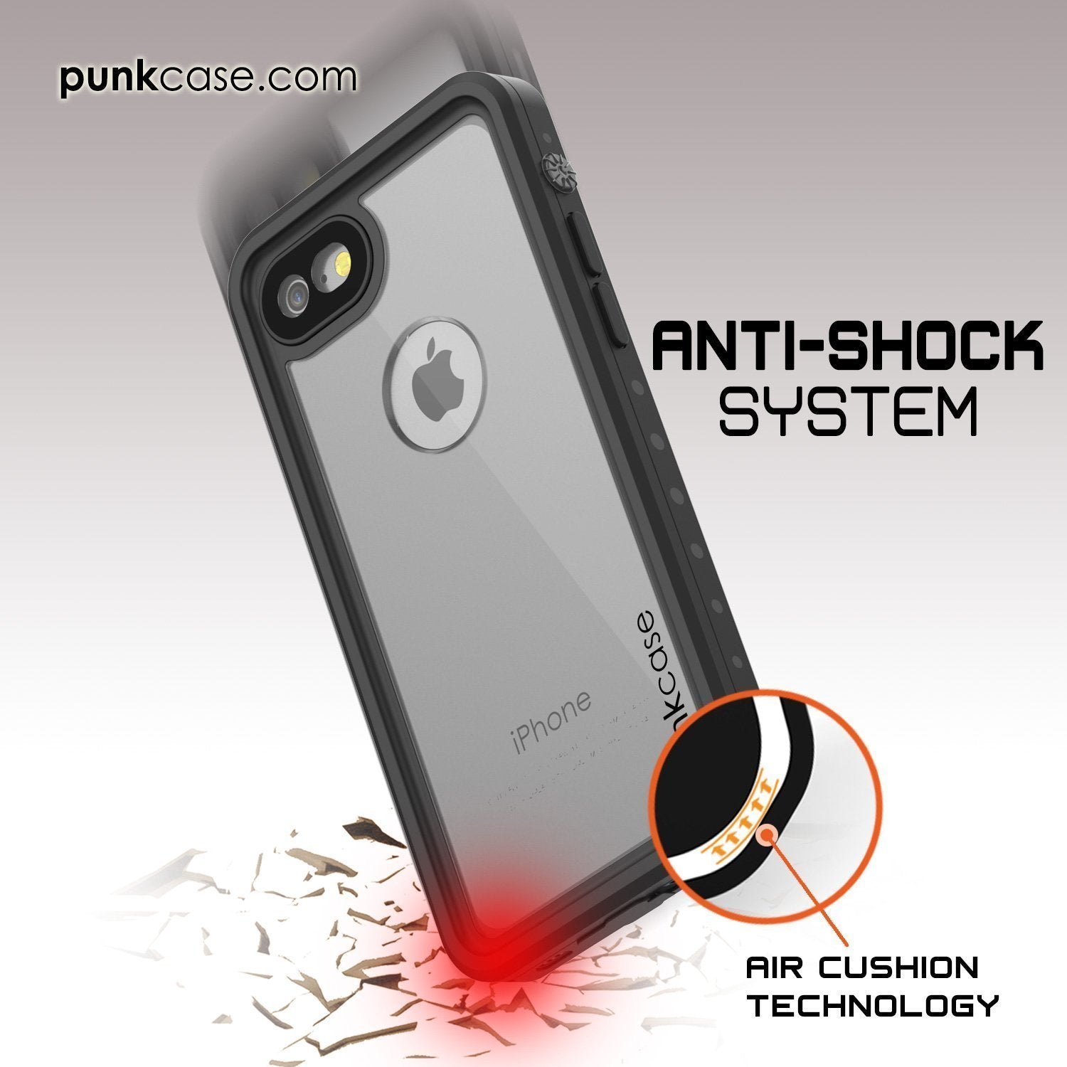 iPhone SE (4.7") Waterproof Case, Punkcase [Clear] [StudStar Series] [Slim Fit] [IP68 Certified][Dirtproof] [Snowproof]