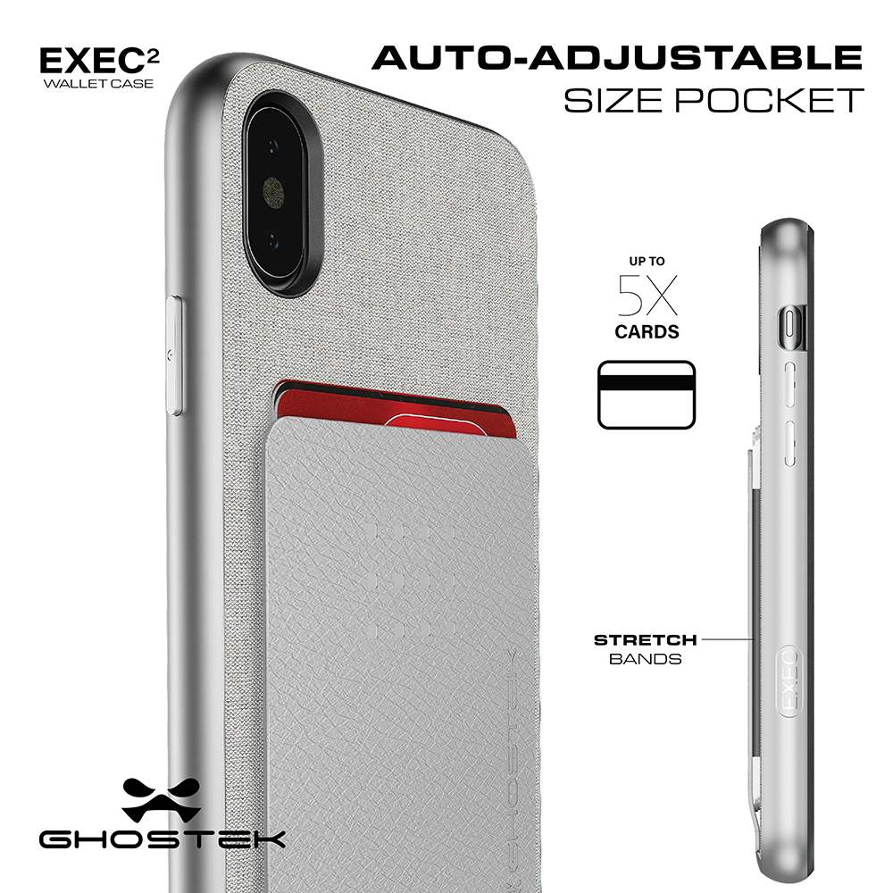 iPhone 8/7 Case, Ghostek Exec 2 Series for iPhone 8/7 Protective Wallet Case [SILVER] - PunkCase NZ