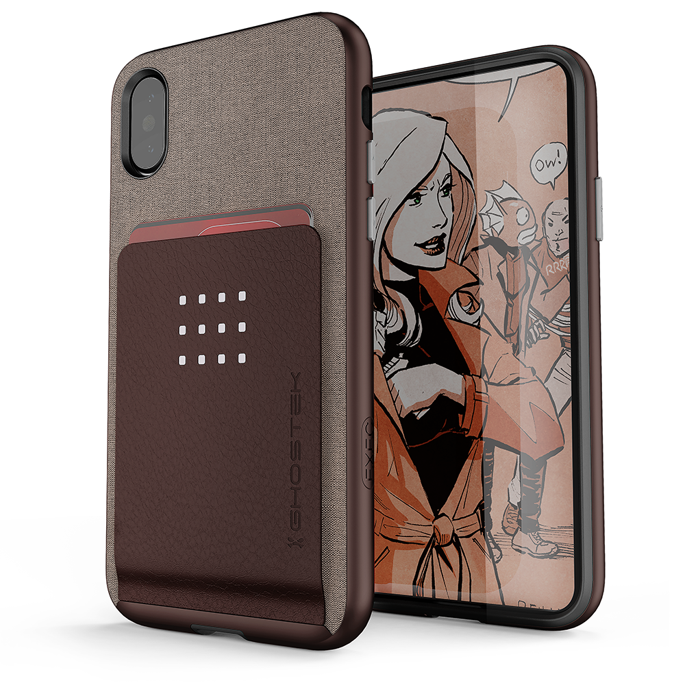 iPhone 8+/7+ Plus Case, Ghostek Exec 2 Series for iPhone 8+/7+ Plus Protective Wallet Case [BROWN] - PunkCase NZ
