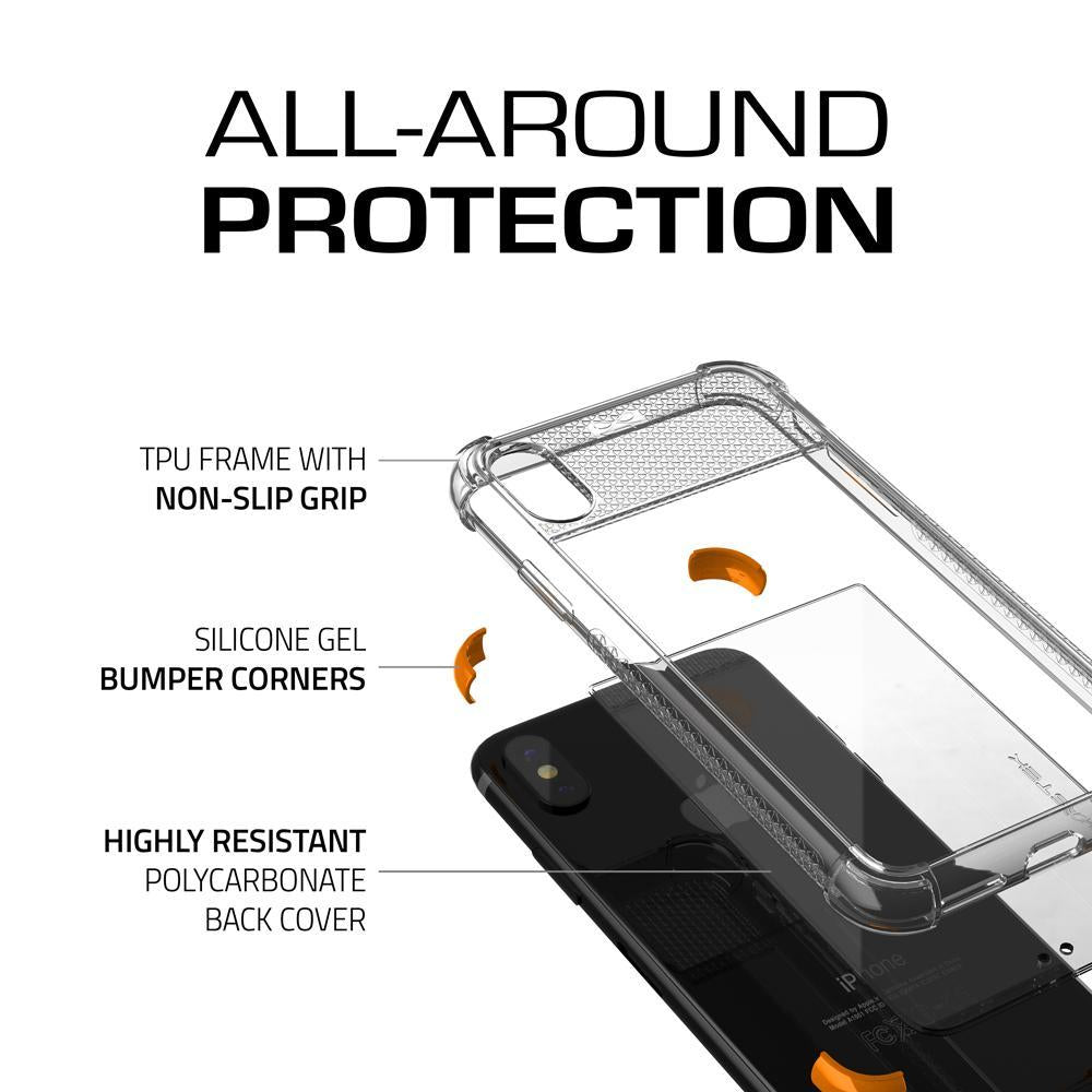 iPhone X Case, Ghostek Covert 2 Series for iPhone X / iPhone Pro Clear Protective Case [ORANGE] - PunkCase NZ