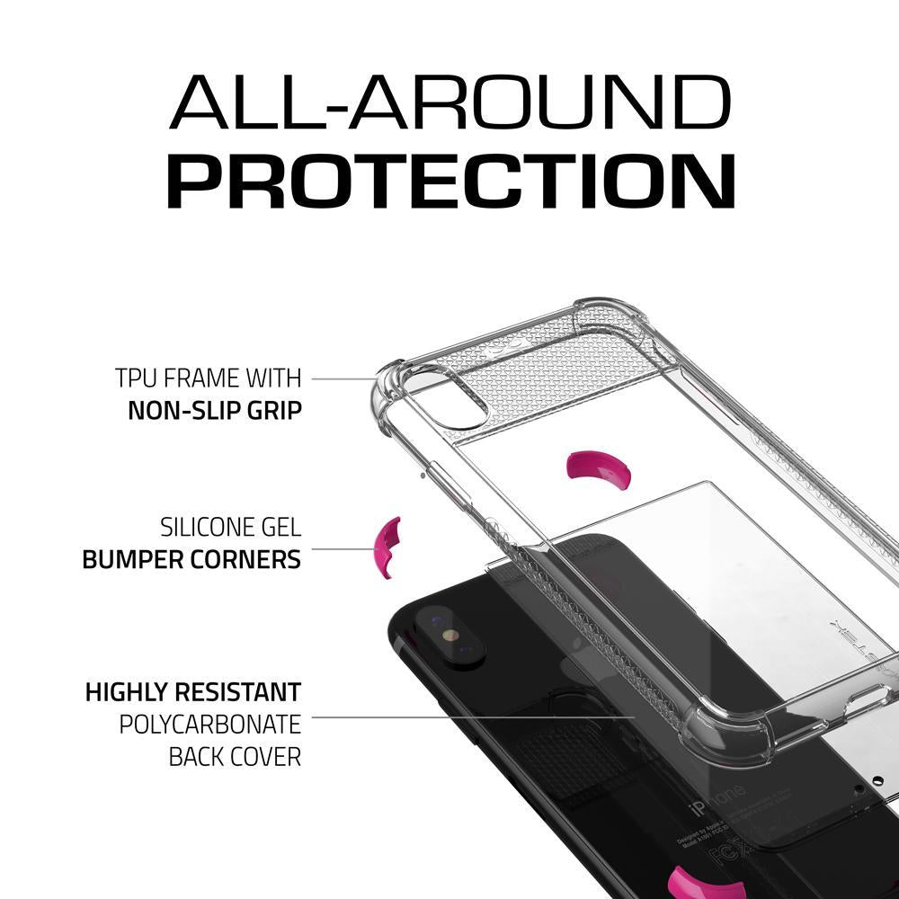iPhone X Case, Ghostek Covert 2 Series for iPhone X / iPhone Pro Clear Protective Case [PINK] - PunkCase NZ