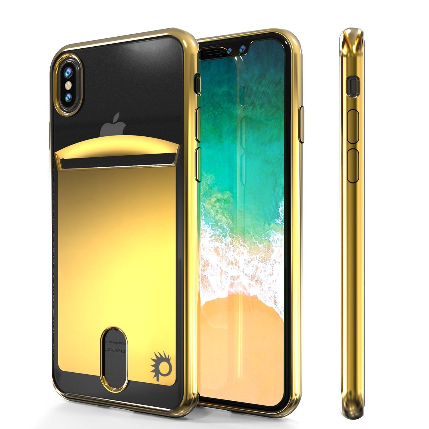 iPhone X Case, PUNKcase [LUCID Series] Slim Fit Protective Dual Layer Armor Cover [Gold]