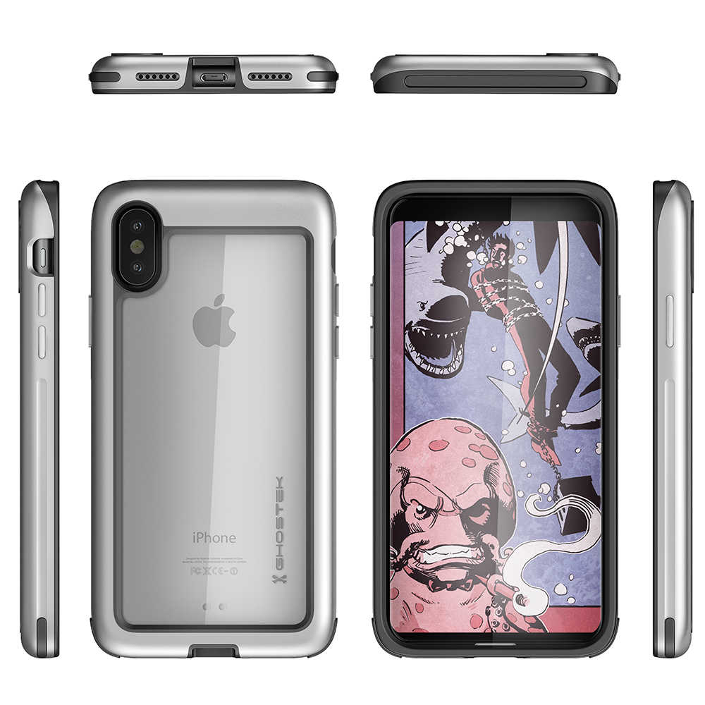 iPhone X Case, Ghostek Atomic Slim Series  for iPhone X Rugged Heavy Duty Case|  SILVER - PunkCase NZ