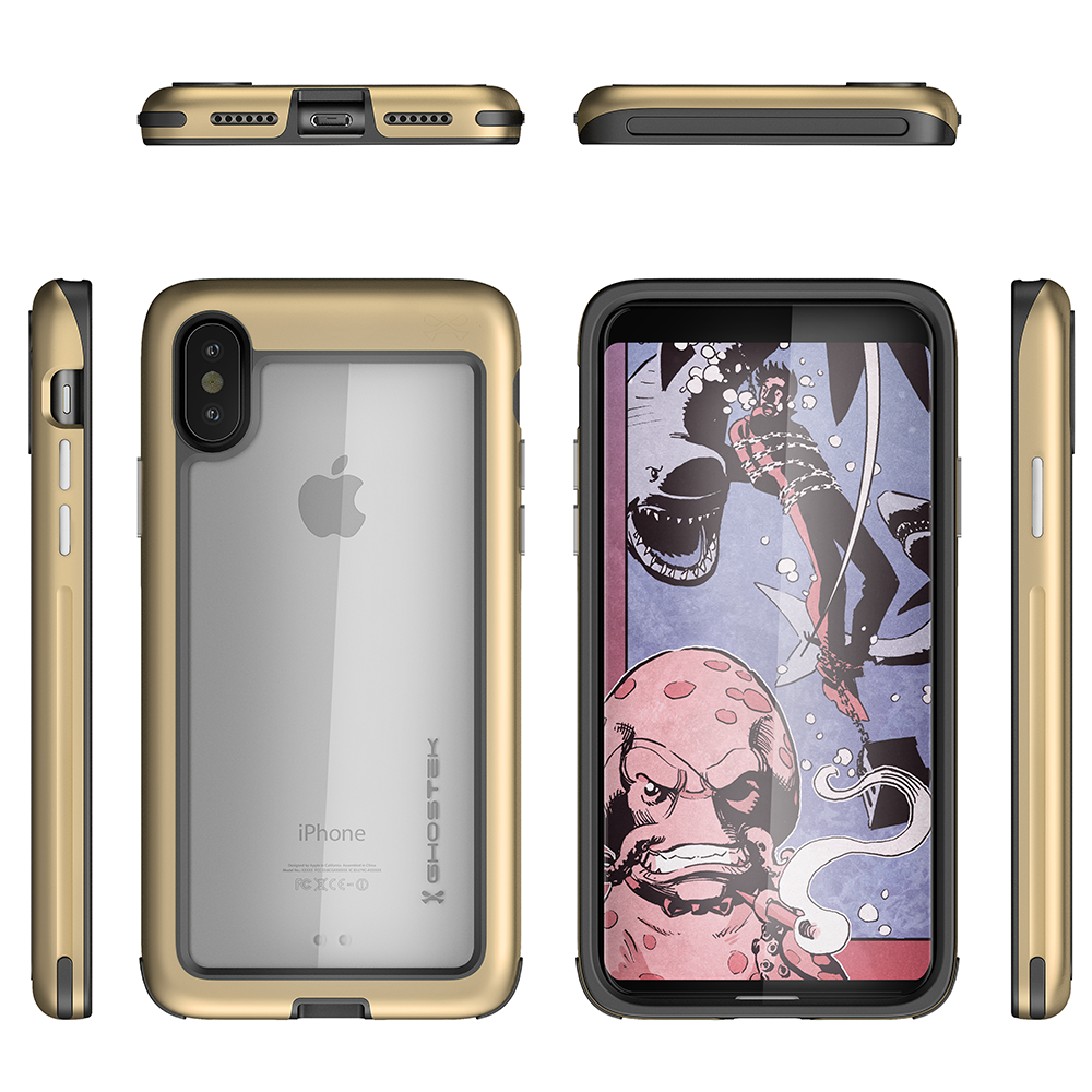 iPhone X Case, Ghostek Atomic Slim Series  for iPhone X Rugged Heavy Duty Case|GOLD - PunkCase NZ