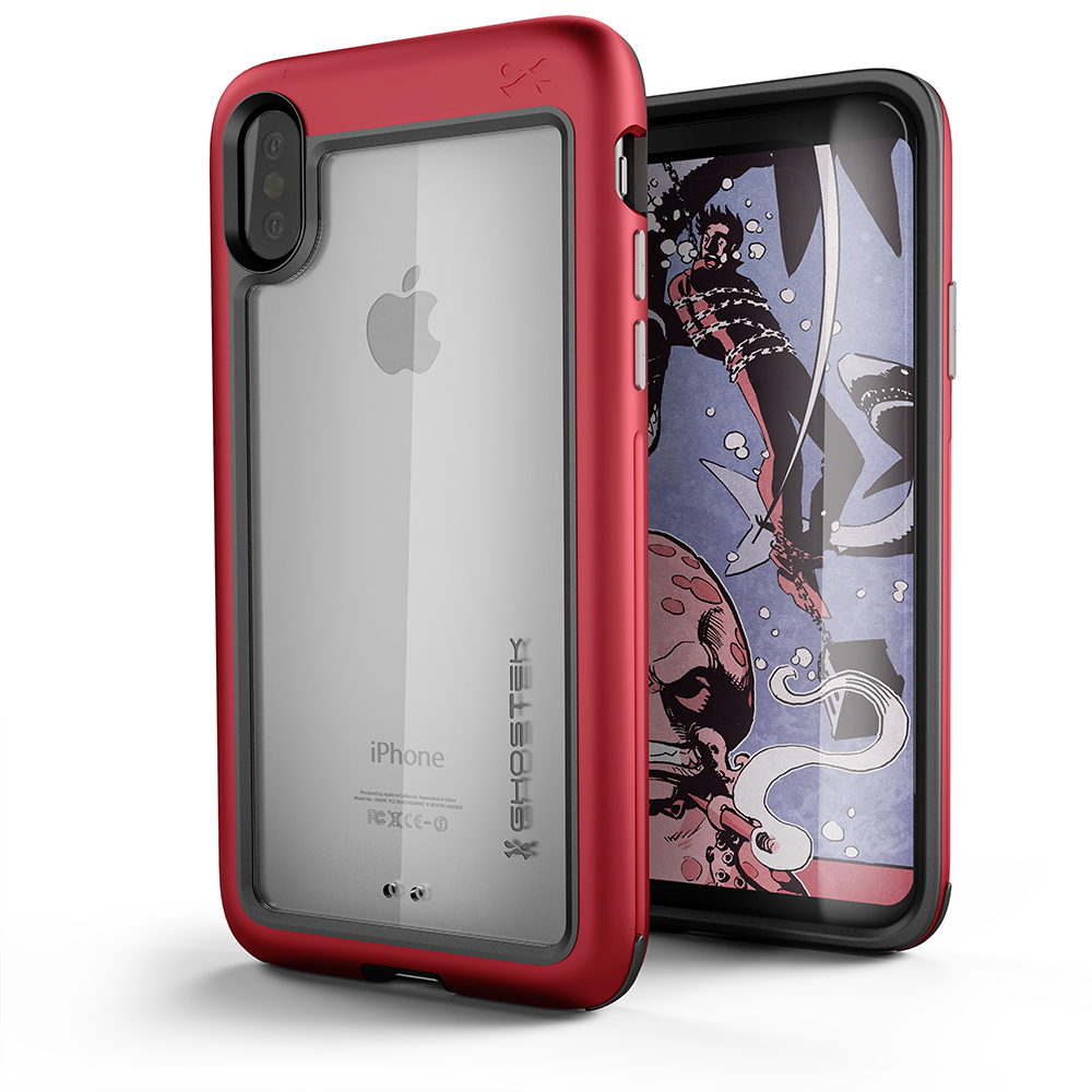iPhone X Case, Ghostek Atomic Slim Series  for iPhone X Rugged Heavy Duty Case|RED - PunkCase NZ