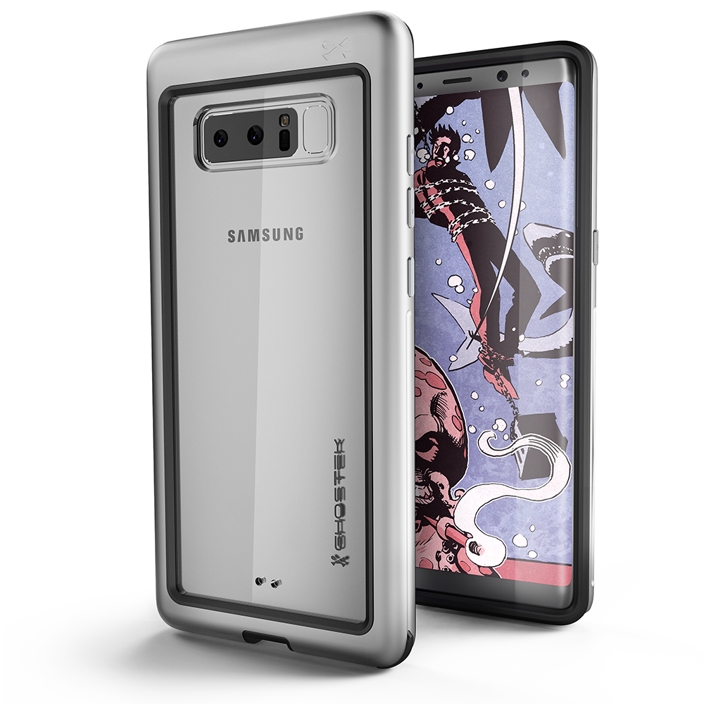 Galaxy Note 8, Ghostek Atomic Slim Galaxy Note 8 Case Shockproof Impact Hybrid Modern Design  | Silver
