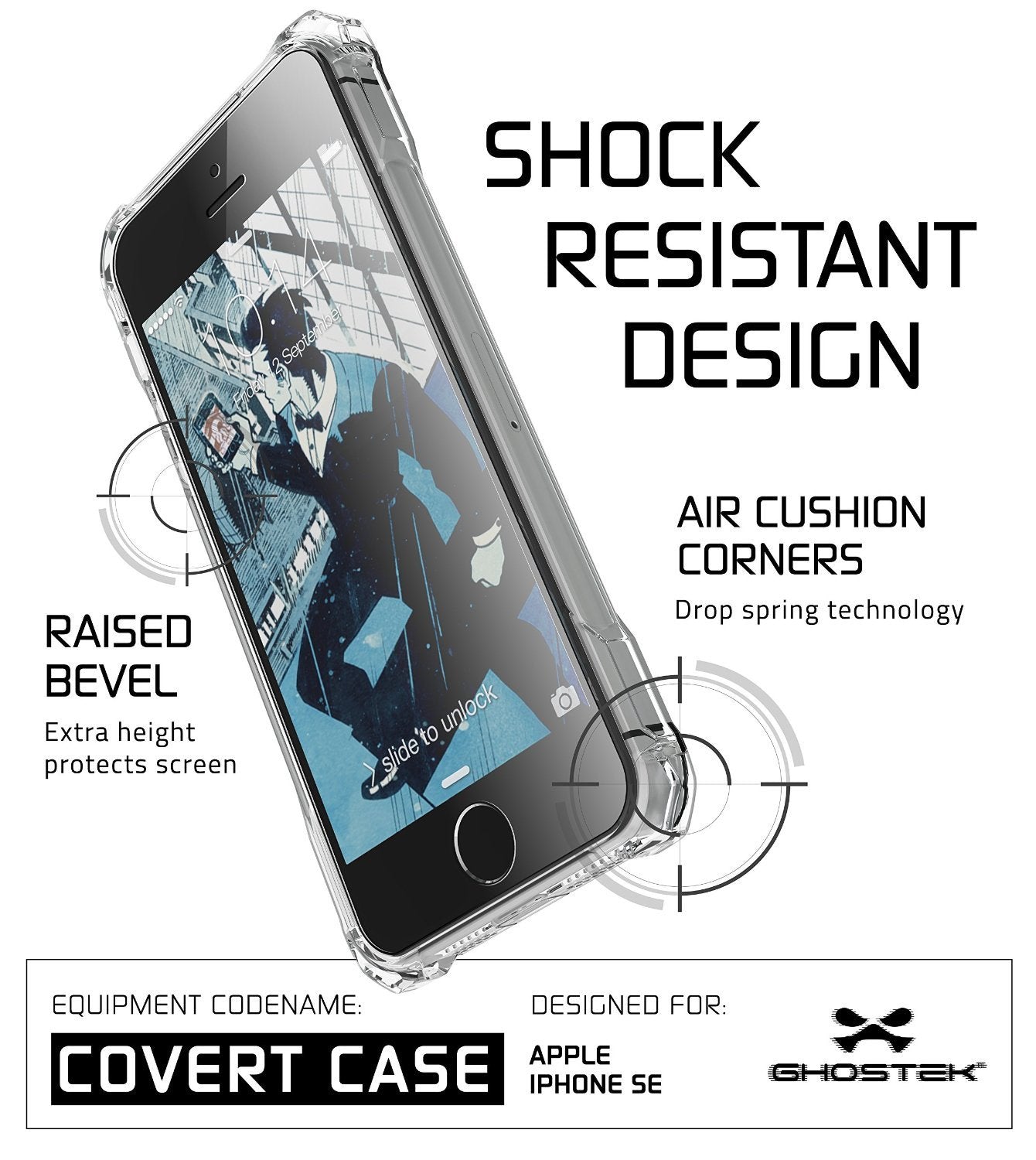 iPhone SE Case Ghostek® Covert Clear, Premium Impact Protective Armor | Lifetime Warranty Exchange - PunkCase NZ
