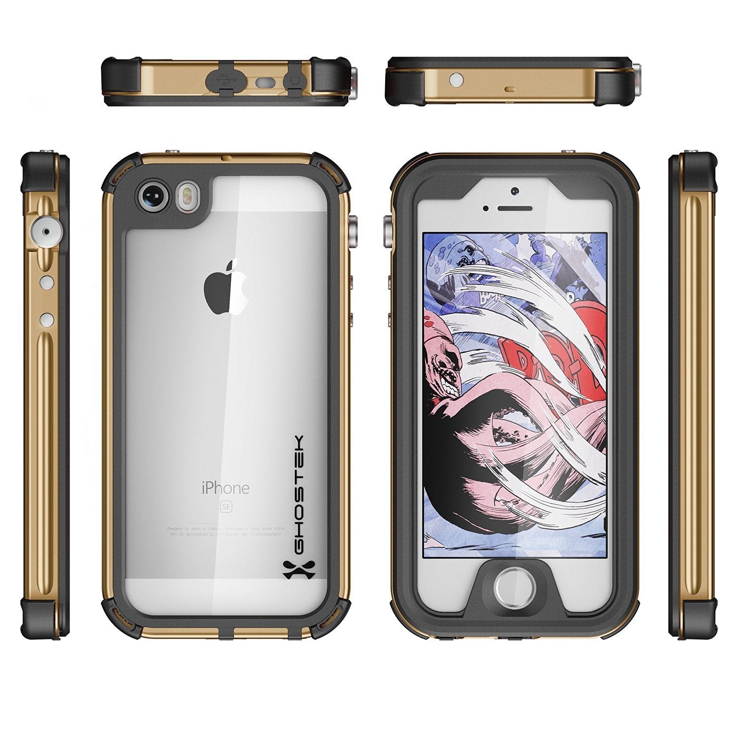 iPhone 7 Waterproof Case, Ghostek® Atomic 3.0 Gold Series - PunkCase NZ